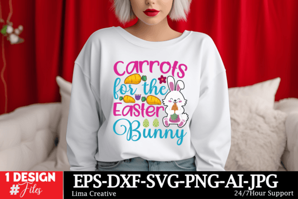 Carrots for the Easter Bunny SVG Cut File: Graphics & T-Shirt Designs