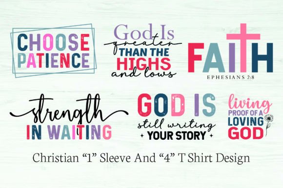 Christian 1 Sleeve & 4 T Shirt Design: Graphics for Crafts Projects