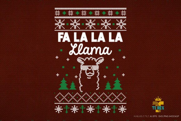 Fa La La La Llama Ugly Sweater Design