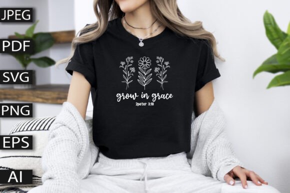 Grow in Grace Shirt Design: Graphics for Faith-Based T-Shirt Designs