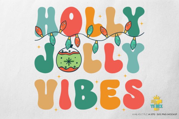Holly Jolly Vibes Christmas Graphics & T-Shirt Designs